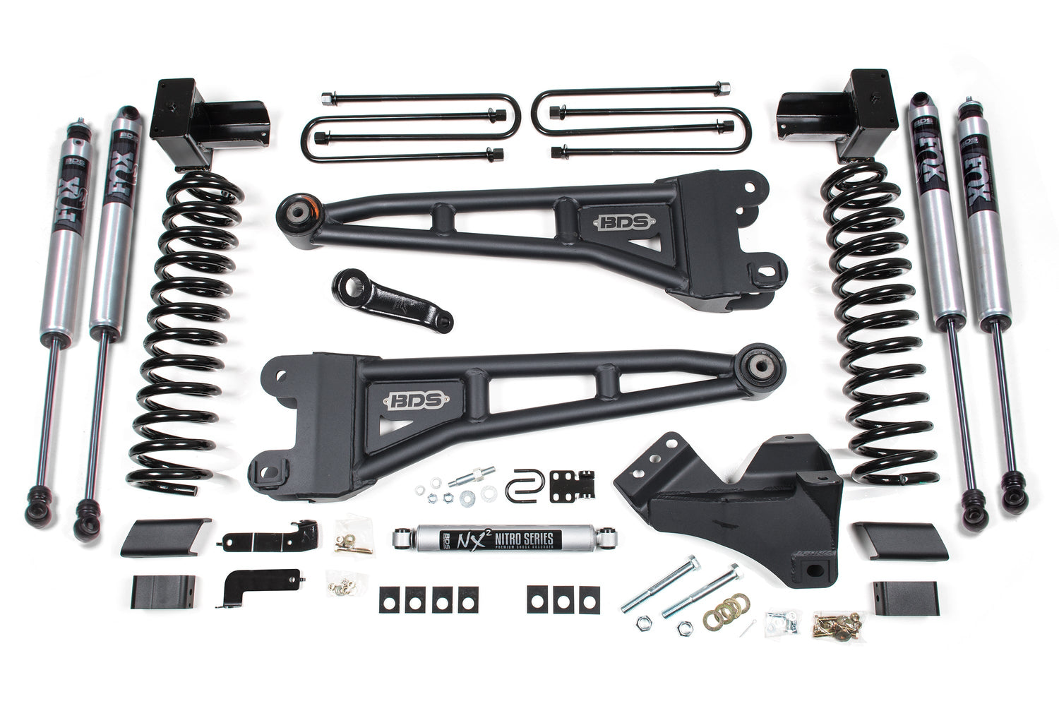 4-Inch Lift Kit w/ Radius Arm for 2017-2019 Ford F-250/F-350 Super Duty 4WD Diesel - 5 Inch Block with 3 Leaf Main