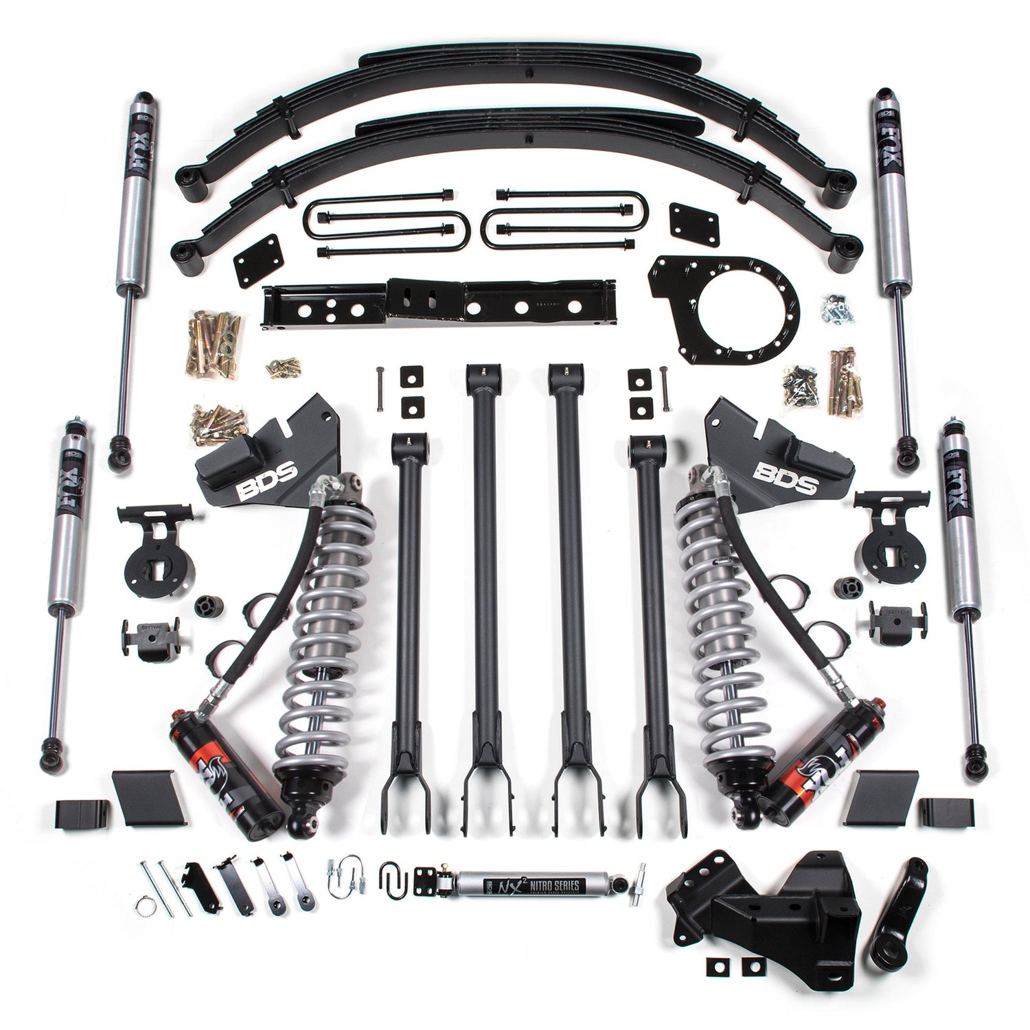 6 Inch Lift Kit w/ 4-Link | FOX 2.5 Performance Elite Coil-Over Conversion | Ford F250/F350 Super Duty (17-19) 4WD | Diesel