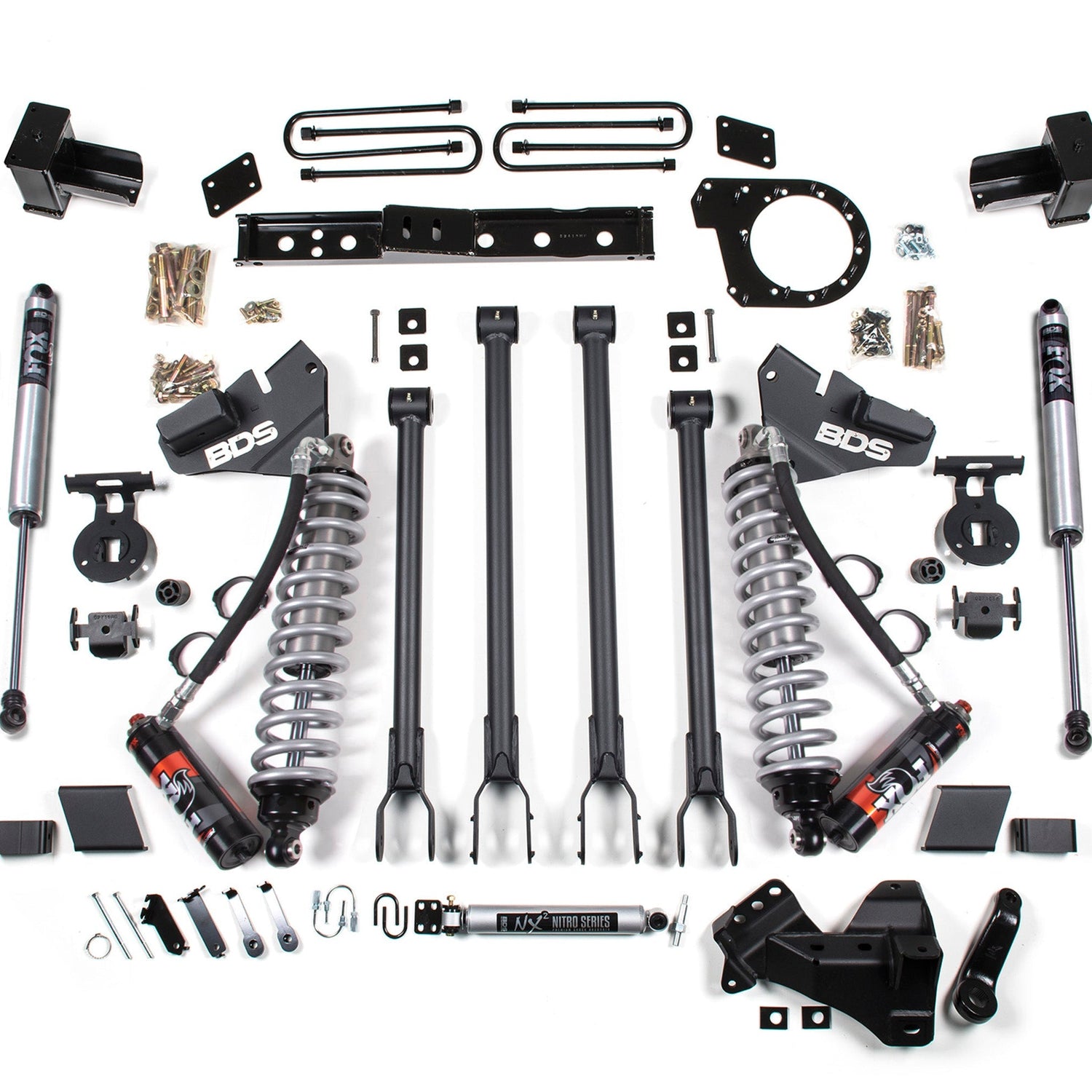 7 Inch Lift Kit w/ 4-Link | FOX 2.5 Performance Elite Coil-Over Conversion | Ford F250/F350 Super Duty (20-22) 4WD | Diesel - Block Kit