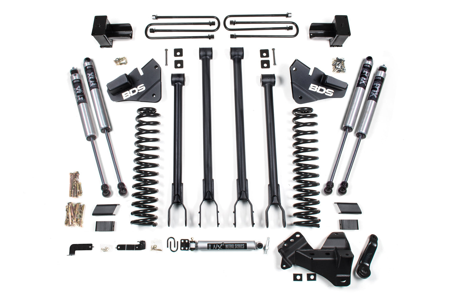 4-Inch Lift Kit - 4-Link Conversion for 2017-2019 Ford F-250/F-350 Super Duty 4WD Diesel - Leaf Springs