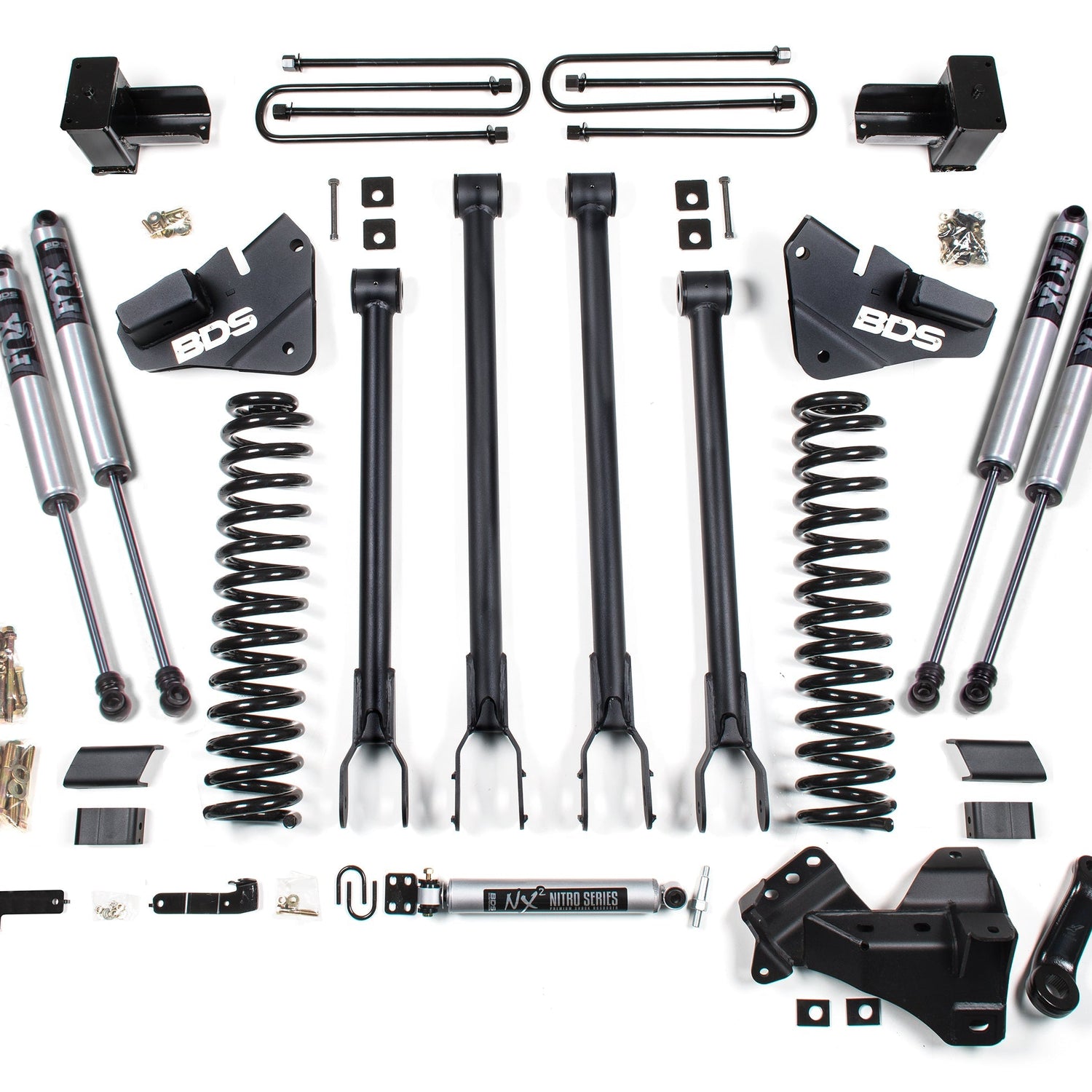 4-Inch Lift Kit w/ 4-Link for 2020-2022 Ford F-350 Super Duty DRW 4WD Diesel - FOX 2.0 Performance Series