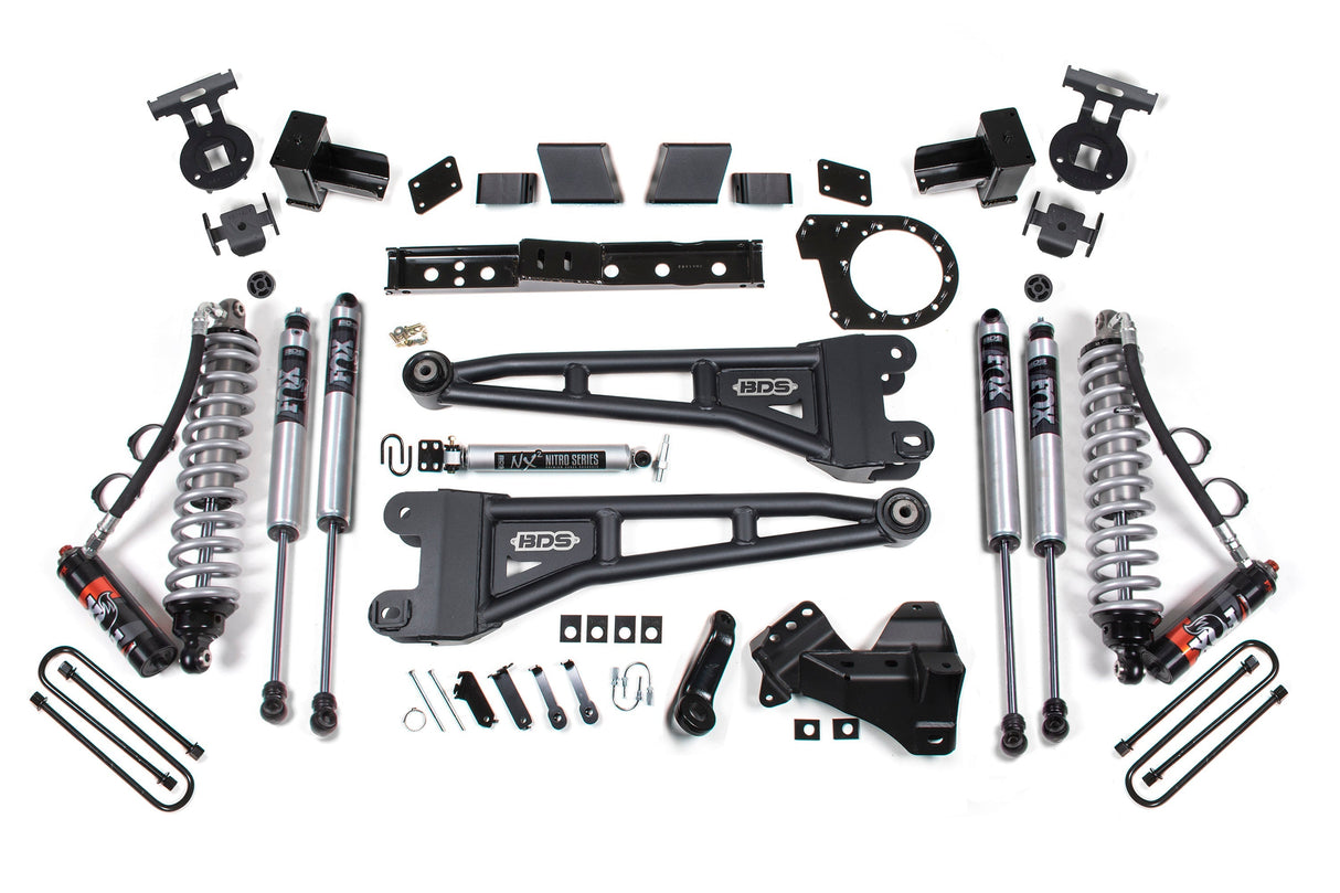 6 Inch Lift Kit w/ Radius Arm | FOX 2.5 Performance Elite Coil-Over Conversion | Ford F250/F350 Super Duty (17-19) 4WD | Diesel - 5 inch Block with 3 Leaf Main