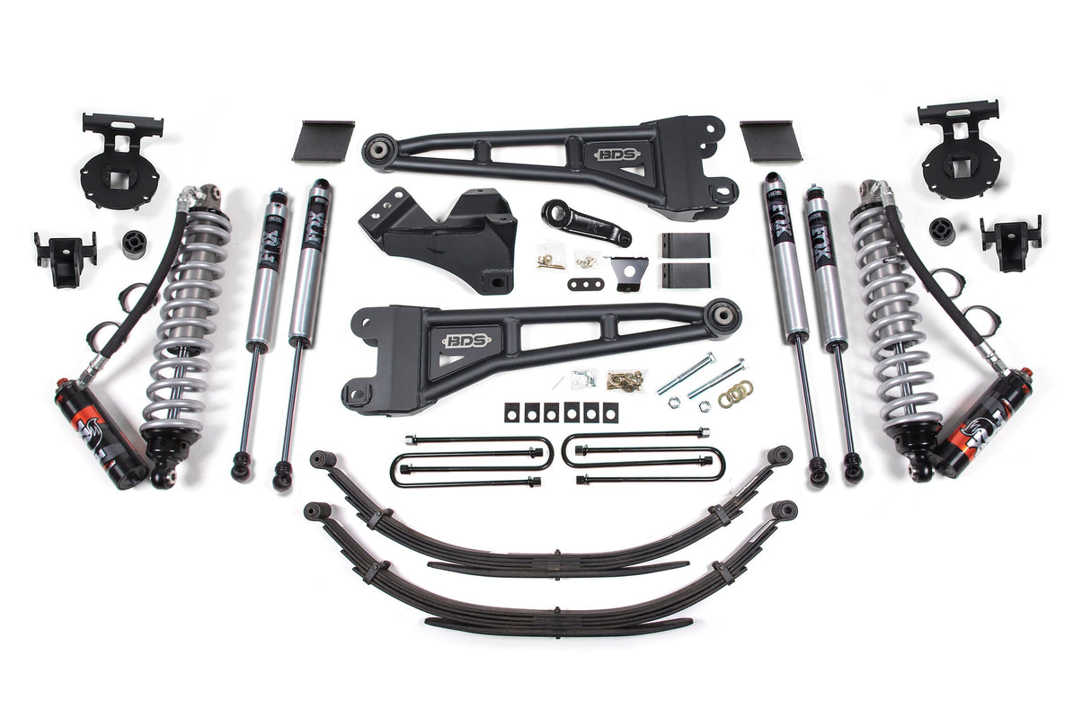 6-Inch Lift Kit w/ Radius Arm - FOX 2.5 Performance Elite Coil-Over Conversion for 2011-2016 Ford F-250/F-350 Super Duty 4WD Diesel - Factory 3 Inch Rear Blocks