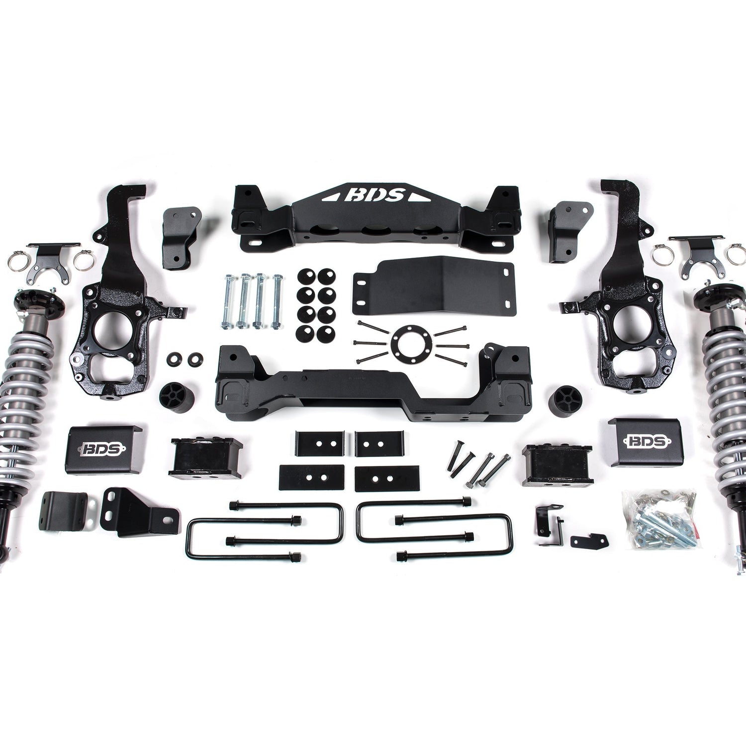 4-Inch Lift Kit - FOX 2.5 Performance Elite Coil-Over for 2021-2024 Ford F-150 4WD - 2 Inch Block Kit