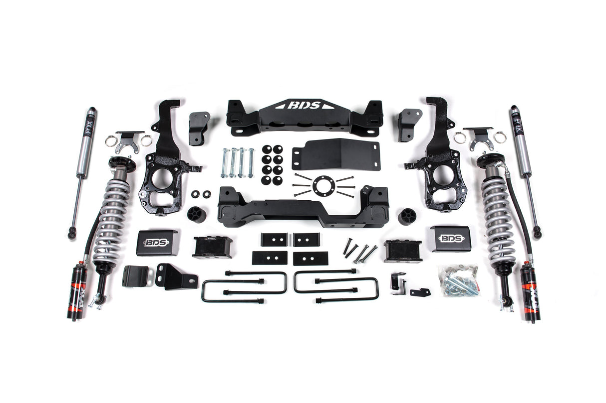 4-Inch Lift Kit - FOX 2.5 Performance Elite Coil-Over for 2021-2024 Ford F-150 4WD - 2 Inch Block Kit