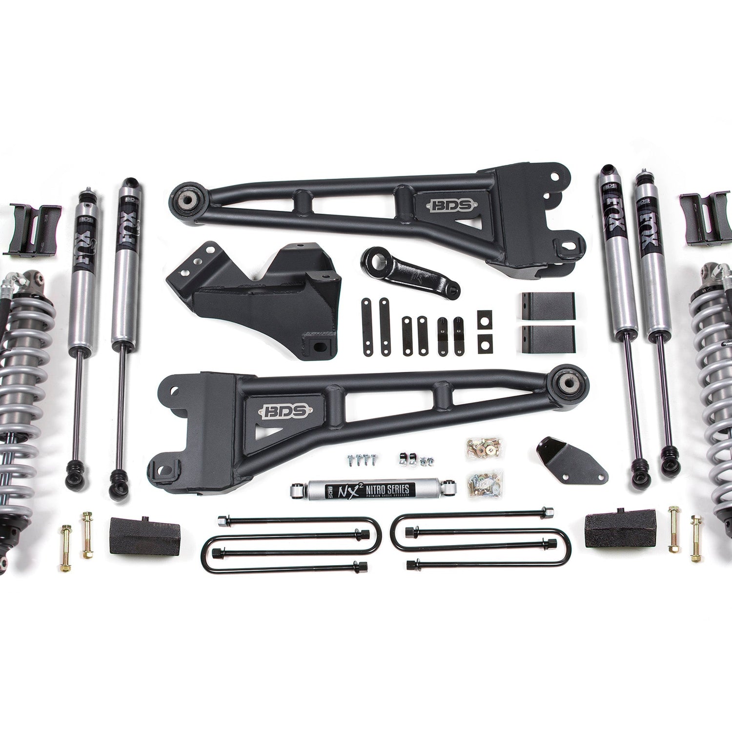 4-Inch Lift Kit w/ Radius Arm - FOX 2.5 Performance Elite Coil-Over Conversion for 2008-2010 Ford F-250/F-350 Super Duty 4WD Diesel - Block Kit With Factory Overload