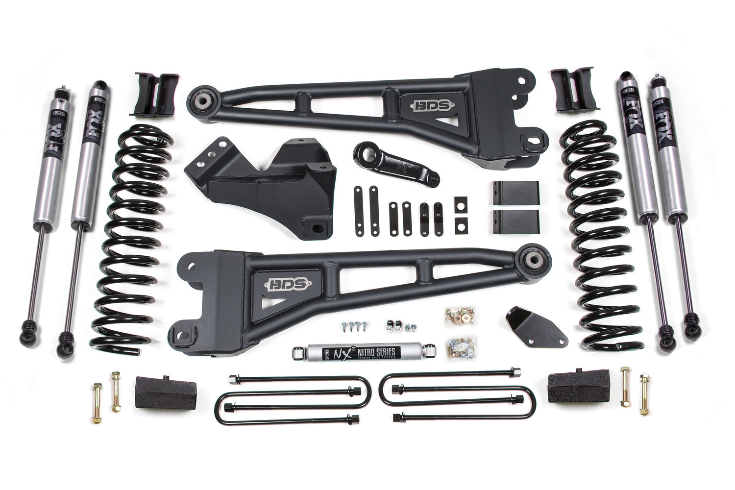 4-Inch Lift Kit w/ Radius Arm for 2005-2007 Ford F-250/F-350 Super Duty 4WD Diesel - Block Kit Without Factory Overload