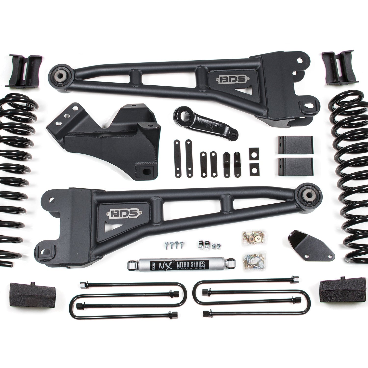 4-Inch Lift Kit w/ Radius Arm for 2008-2010 Ford F-250/F-350 Super Duty 4WD Diesel - Block Kit Without Factory Overload