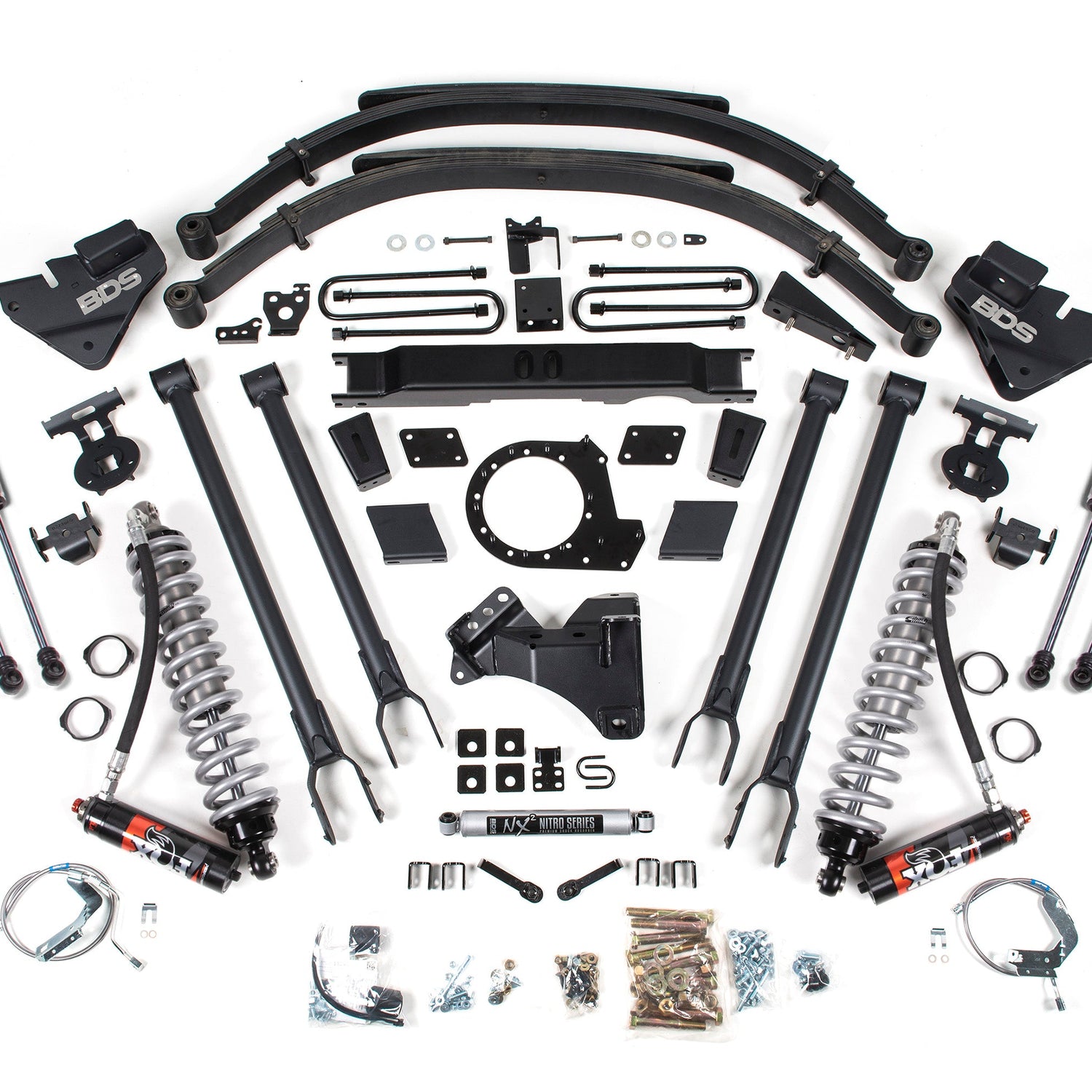 9" Inch Lift Kit w/ 4-Link | FOX 2.5 Performance Elite Coil-Over Conversion | Ford F250/F350 Super Duty (20-22) 4WD | Diesel