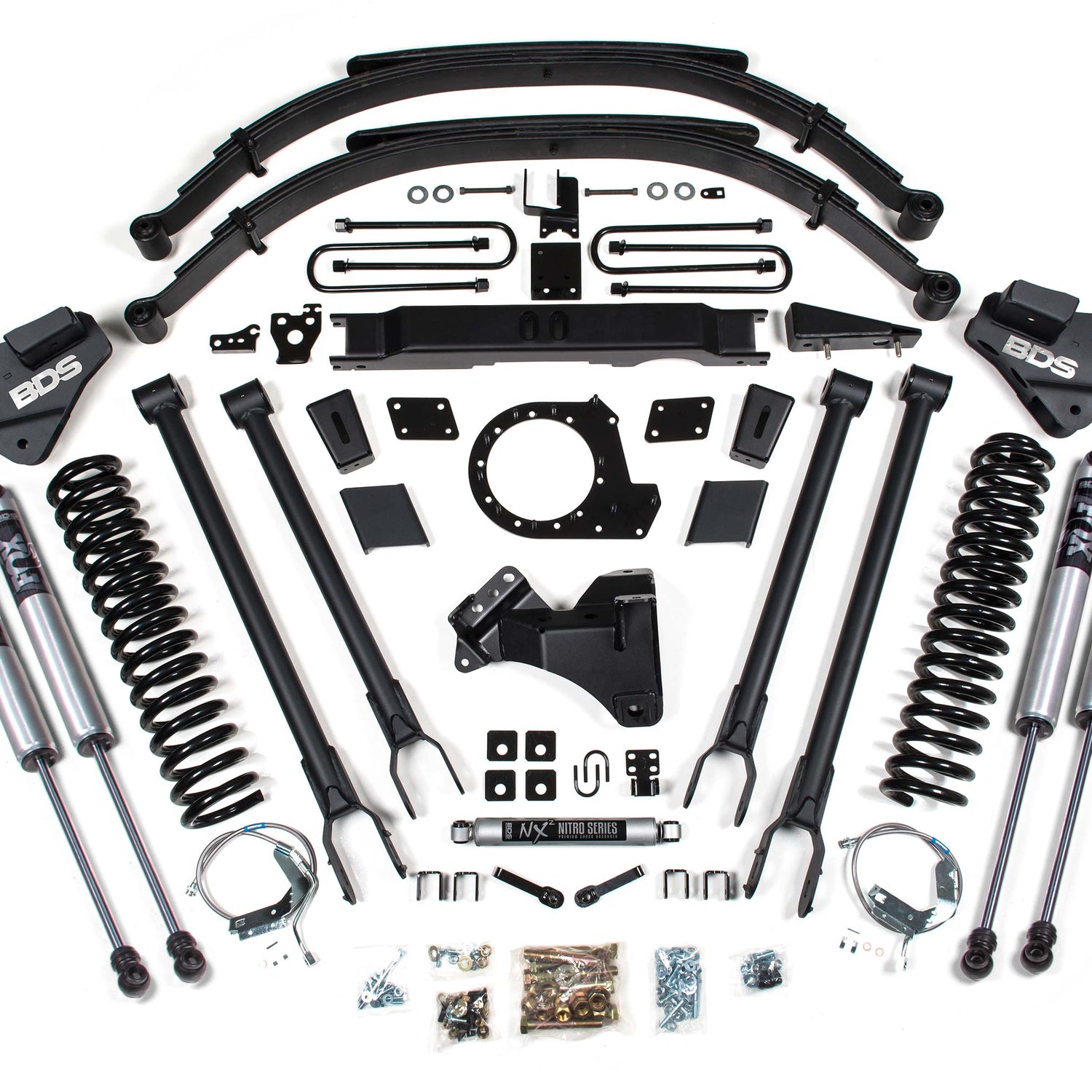 9-Inch Lift Kit w/ 4-Link for 2020-2022 Ford F-250/F-350 Super Duty 4WD Gas - FOX 2.0 Performance Series