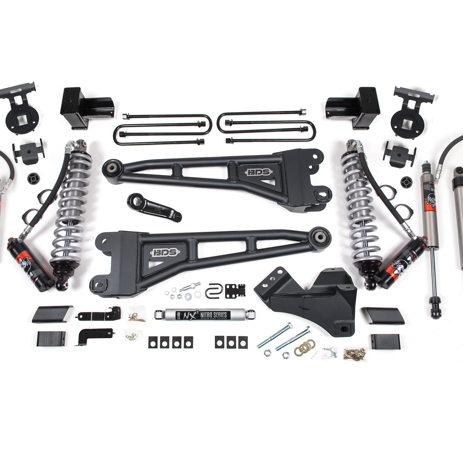 4-Inch Lift Kit w/ Radius Arm - FOX 2.5 Performance Elite Coil-Over Conversion for 2017-2019 Ford F-250/F-350 Super Duty 4WD Diesel - Leaf Springs