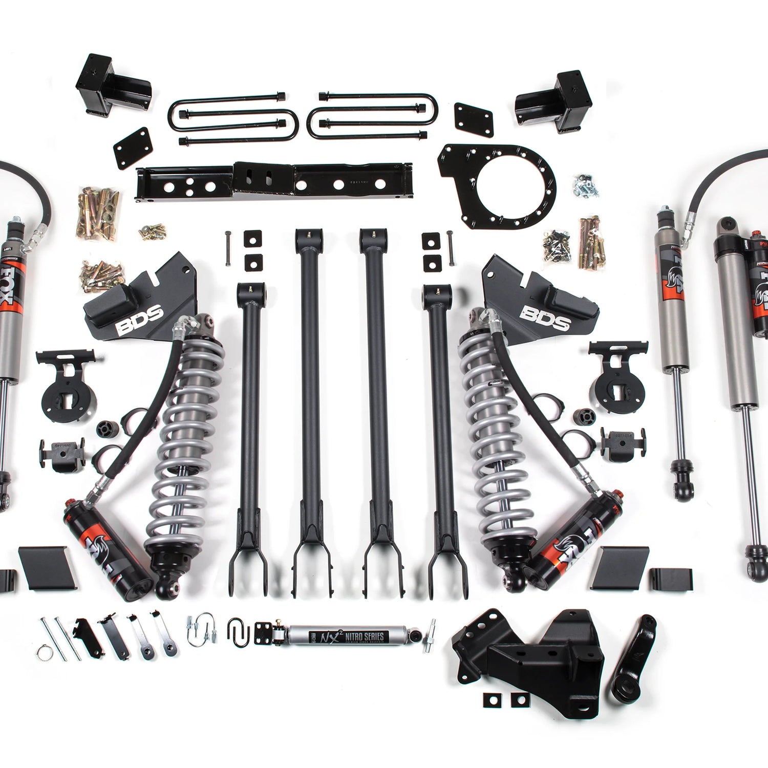 6 Inch Lift Kit w/ 4-Link | FOX 2.5 Performance Elite Coil-Over Conversion | Ford F250/F350 Super Duty (17-19) 4WD | Diesel