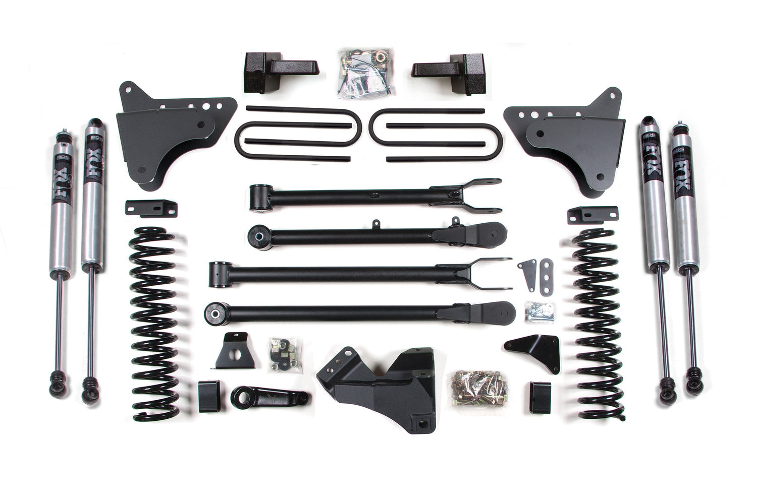 4-Inch Lift Kit w/ 4-Link for 2005-2007 Ford F-250/F-350 Super Duty 4WD Gas - Leaf Springs