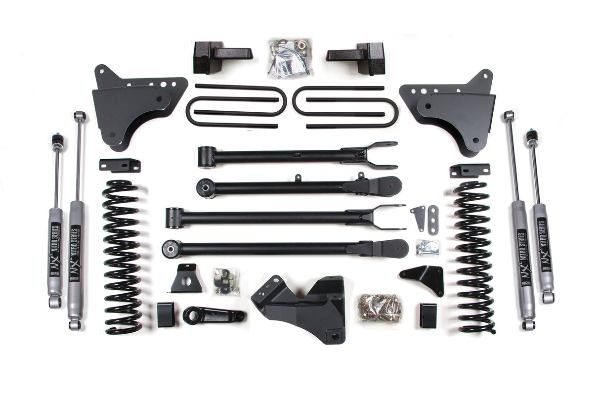 6-Inch Lift kit w/ 4-Link for 2005-2007 Ford F-250/F-350 Super Duty 4WD Diesel - 5 Inch Block Kit With Overload