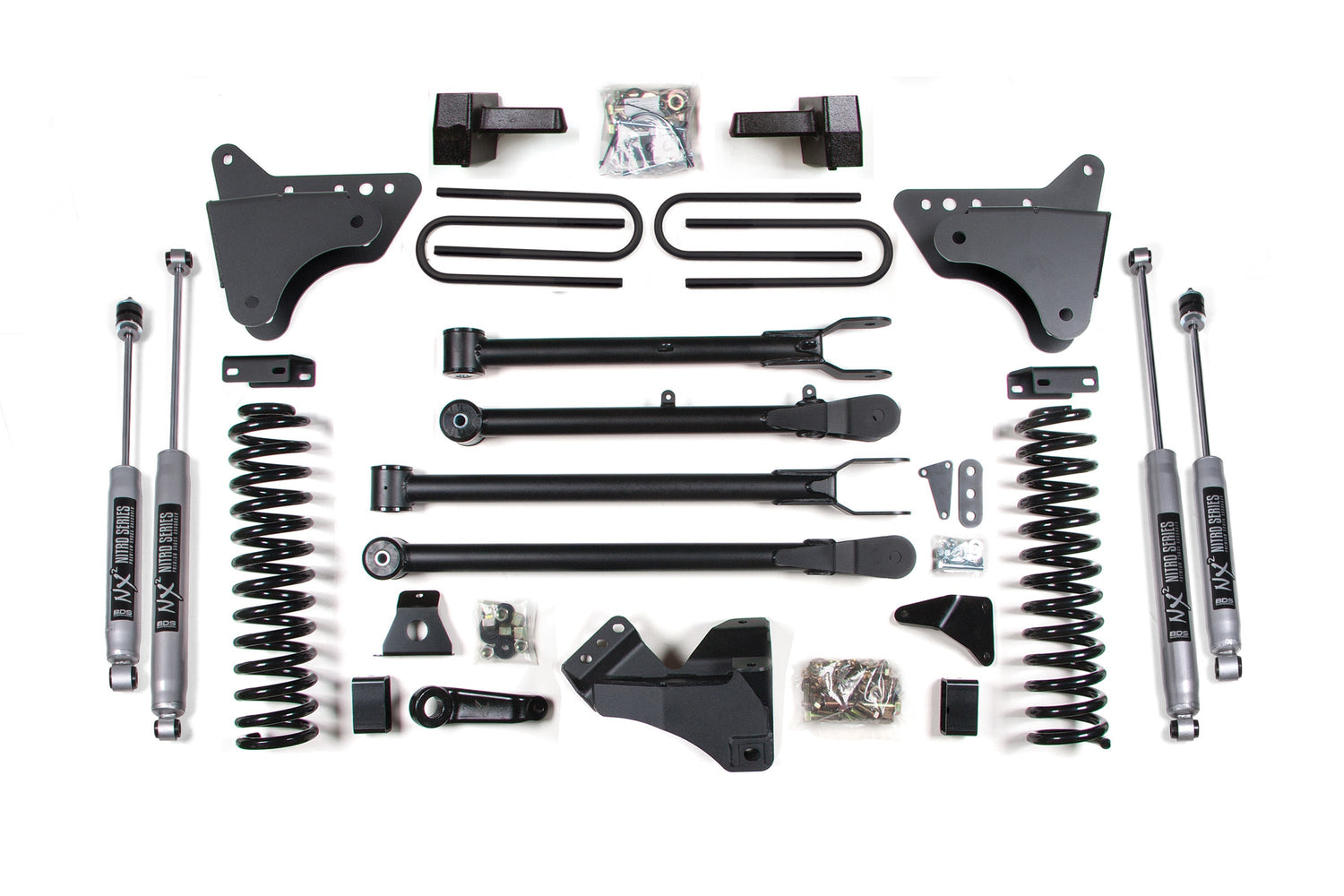 6-Inch Lift kit w/ 4-Link for 2005-2007 Ford F-250/F-350 Super Duty 4WD Diesel - Leaf Springs