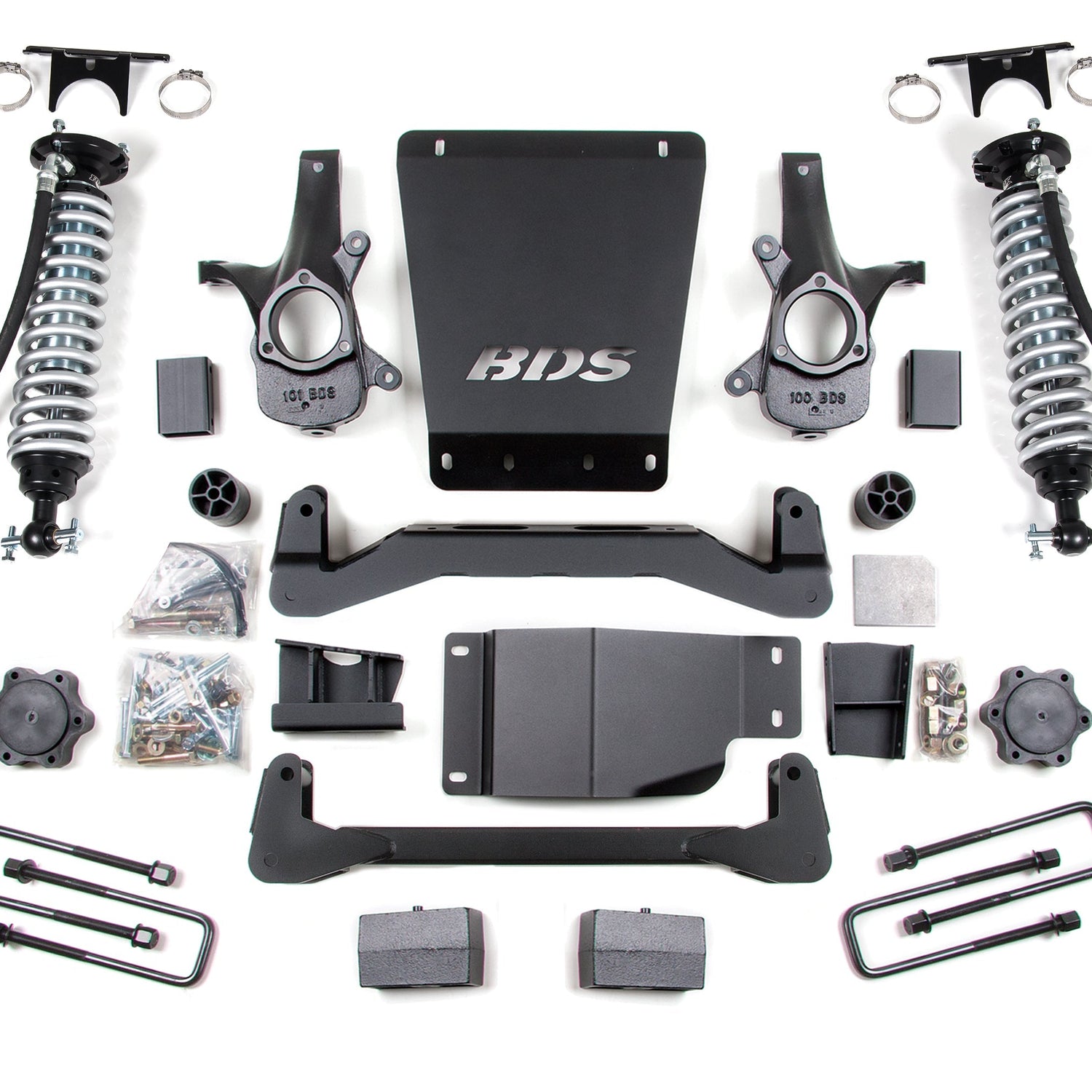 4-Inch Lift Kit - FOX 2.5 Coil-Over for 2007-2013 Chevy Silverado + GMC Sierra 1500 4WD - FOX 2.5 Coil-Overs with DSC Adjuster