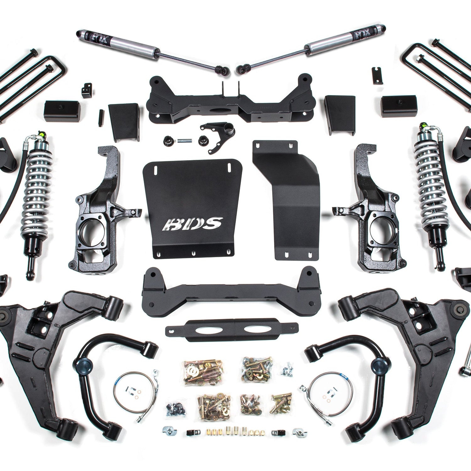 6.5-Inch Lift Kit - FOX 2.5 Coil-Over Conversion for 2011-2019 Chevy Silverado + GMC Sierra 2500HD/3500HD Diesel - 5 Inch Block Kit With Overload