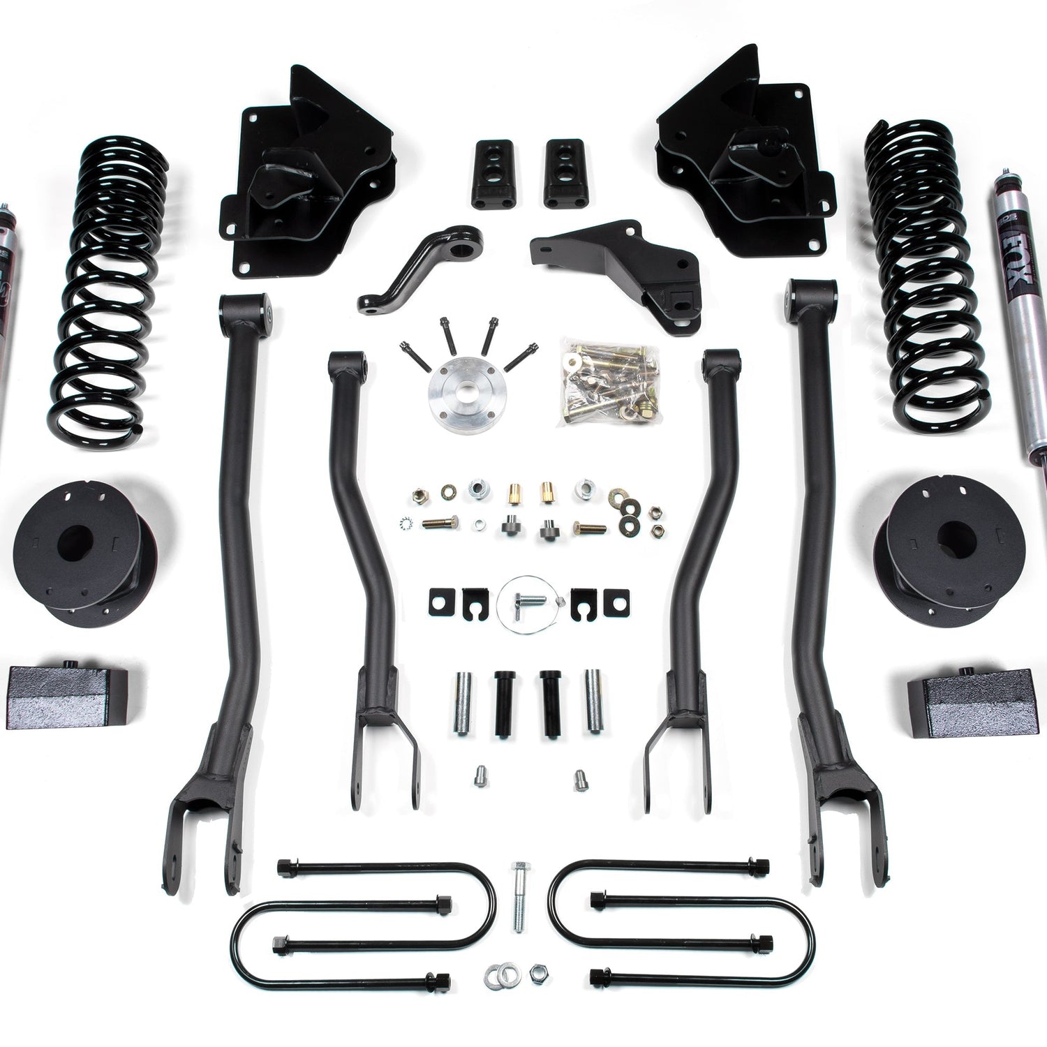 4-Inch Lift Kit w/ 4-Link for 2013-2018 Dodge Ram 3500 w/ Rear Air Ride 4WD Gas - NX2 Nitro Series