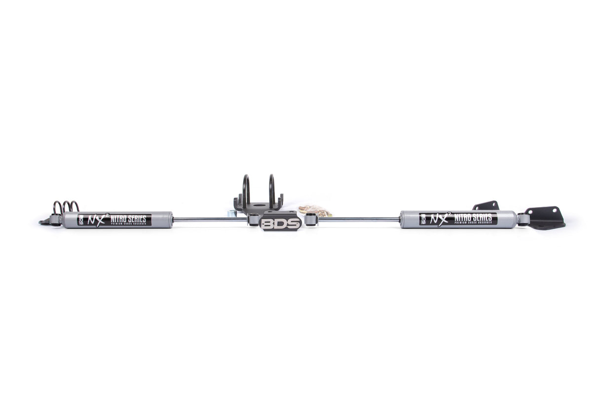 Dual Steering Stabilizer Kit w/ NX2 Shocks - T-Style Steering for 2009-2013 Dodge Ram 2500/3500 4WD