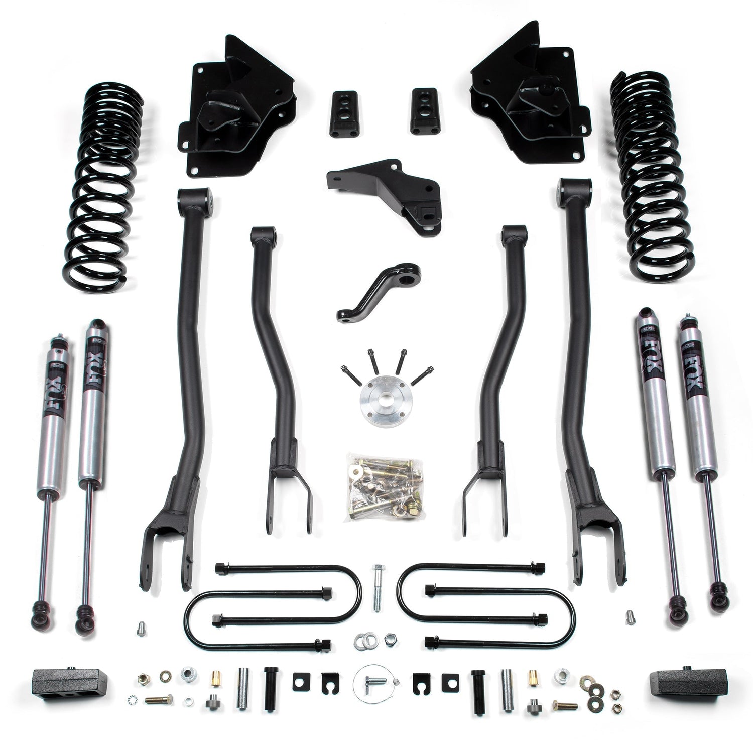 4-Inch Lift Kit w/ 4-Link for 2013-2018 Dodge Ram 3500 4WD Diesel - 3 Inch Block Kit