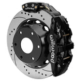 Wilwood Big Ford New Style Aero4 Rear EPB Kit - 14in Drilled Rotor - 2.50in Offset - Black