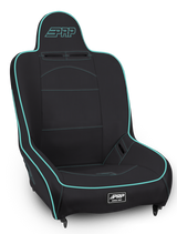 PRP Premier High Back Suspension Seat- Black/Teal Vinyl