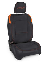 PRP Jeep Wrangler JL Front Seat Covers Jeep Gladiator JT- with Pocket Back (Pair) - Black/Orange