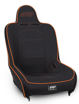 PRP Premier High Back Suspension Seat- Black/Orange Vinyl