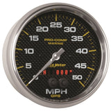 Autometer Speedometer Gauge 5 inch 50MPH GPS Marine Carbon Fiber