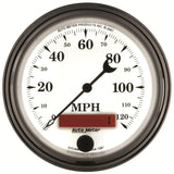 AutoMeter Gauge Speedometer 3-3/8in. 120MPH Elec. Prog. W/ Lcd Odo Old Tyme Wht II