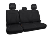 PRP 12-14 Ford Raptor  Rear Bench Seat Covers- Black with Silver Stitch