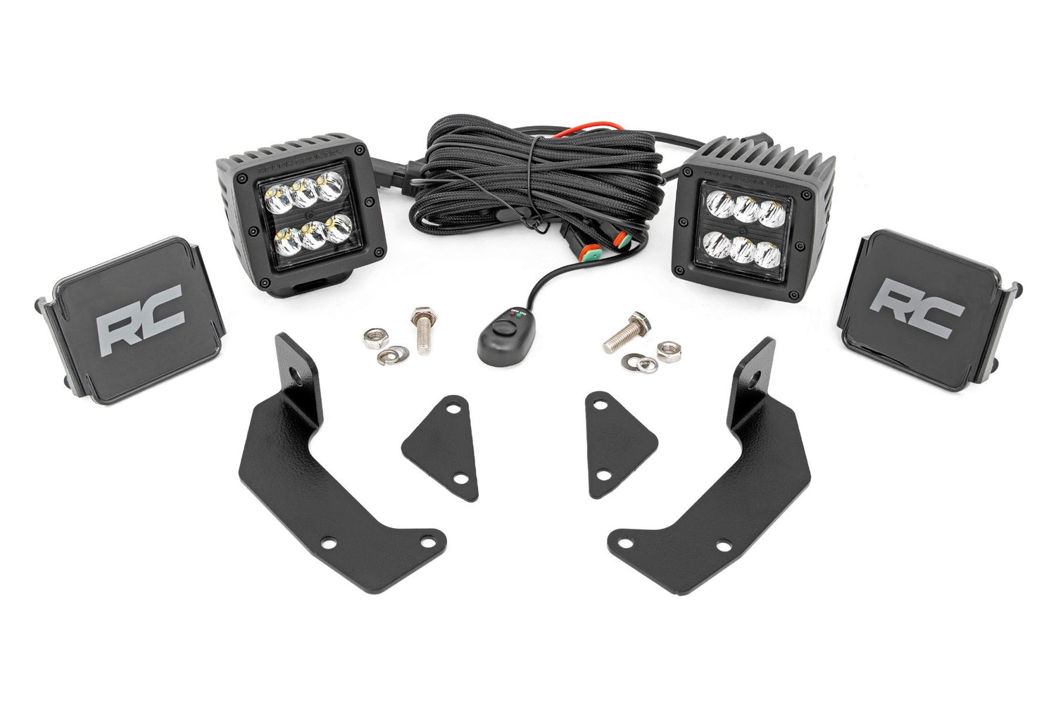 LED Light Kit | Cage Mount | 2" Black Pair | CFMOTO UFORCE 1000