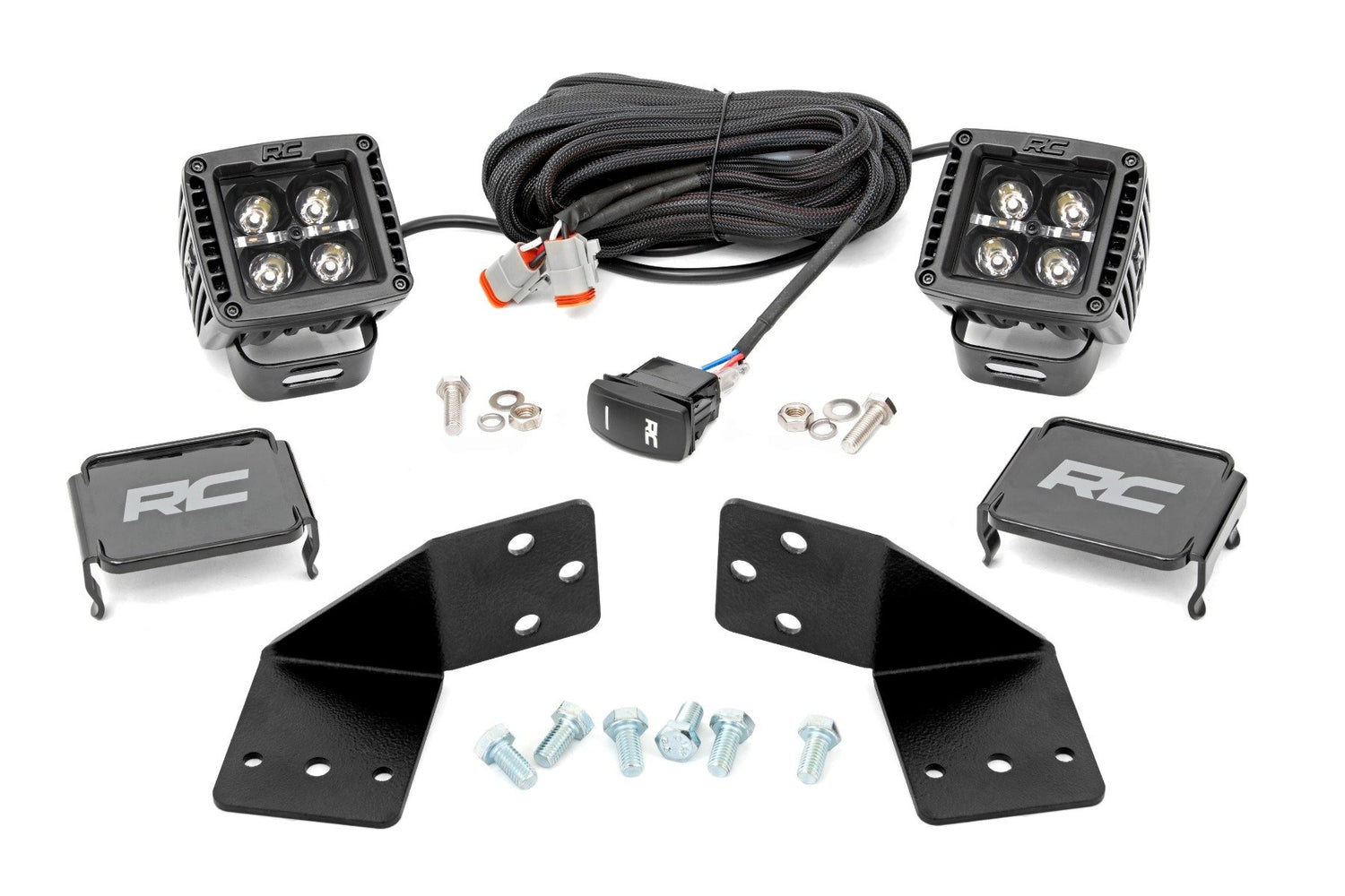LED Light Kit | Rear Mount | 2" Black Pair | White DRL | CFMOTO UFORCE 1000