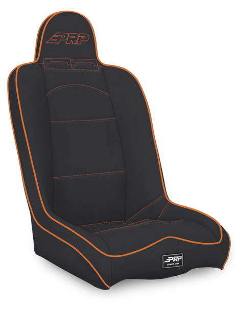 PRP Daily Driver High Back Suspension Seat- Black/Orange Tweed