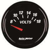 Autometer Designer Black II 52mm 18V Voltmeter Gauge