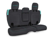 PRP Jeep Wrangler JL Rear Bench CoversU - 4 door with Armrest - Black/Teal