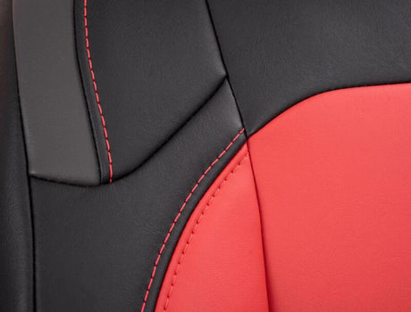 PRP Jeep Wrangler JL Front Seat Covers Jeep Gladiator JT- with Pocket Back (Pair) - Black/Orange