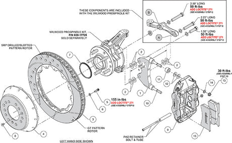 Wilwood Narrow Superlite 6R Front Kit 14.00in Slotted Rotors - Black
