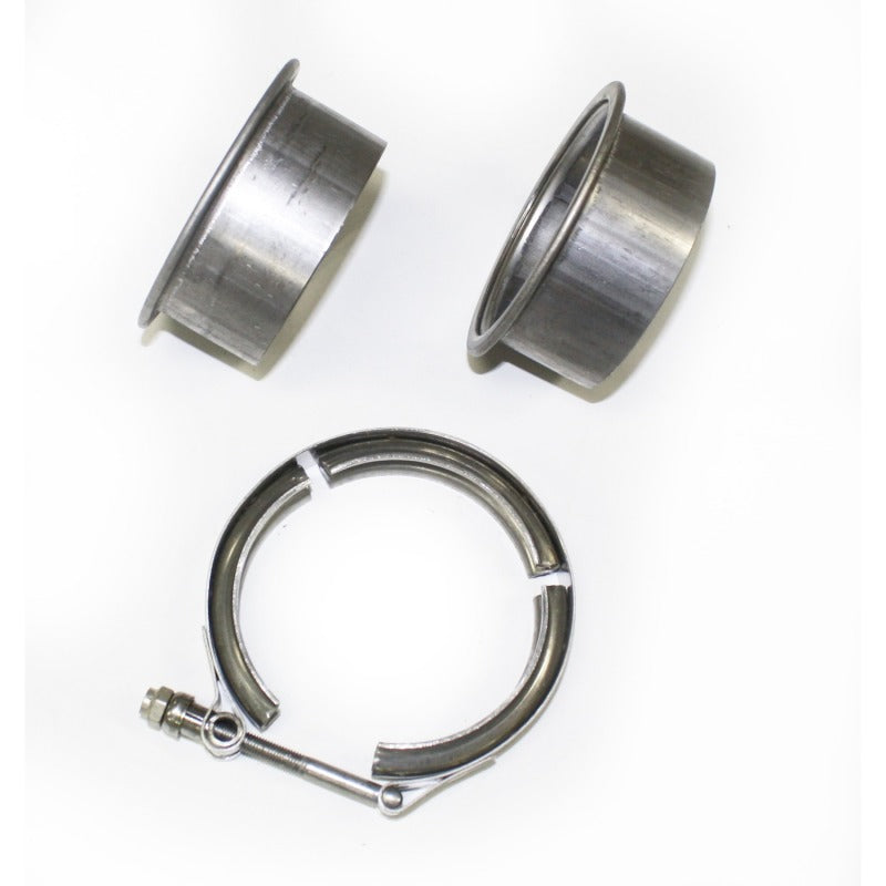 JBA 3in Stainless Steel V-Band Clamp & Flanges