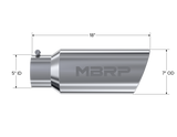 MBRP Universal Tip 7in O.D. Rolled End 5in inlet 18in length - T304 (SINGLE TIP)