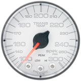 Autometer Spek-Pro 2 1/16in 300 Degree F Stepper Motor W/Peak & Warn White/Black Trans Temp Gauge