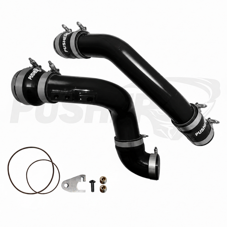Pusher 3" Hot & Cold Side Charge Tubes for 2017-2022 Ford F250/350 6.7L Powerstroke w/ Throttle Valve Adapter