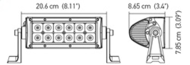 Hella Value Fit 8in Light - 36W Dual Row White Housing Flood Beam - LED