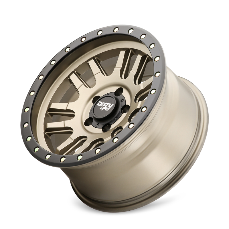 Dirty Life 9309 Canyon Pro 17x9/6x139.7 BP/-12mm Offset/106mm Hub Satin Gold Wheel - Beadlock