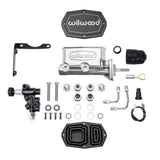 Wilwood MOPAR Compact Tandem M/C Kit w/ P-Valve & Pushrod 15/16in Bore - Chrome Powdercoat