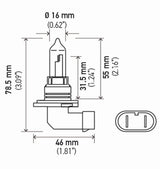 Hella HB3 9005 12V 100W P2OD T4 High Wattage Bulbs (Pair)