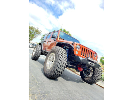 EVO MFG 2007-2018 Jeep Wrangler JK FRONT DOUBLE THROWDOWN KING COILOVER BYPASS SYSTEM (AFTERMARKET AXLES )
