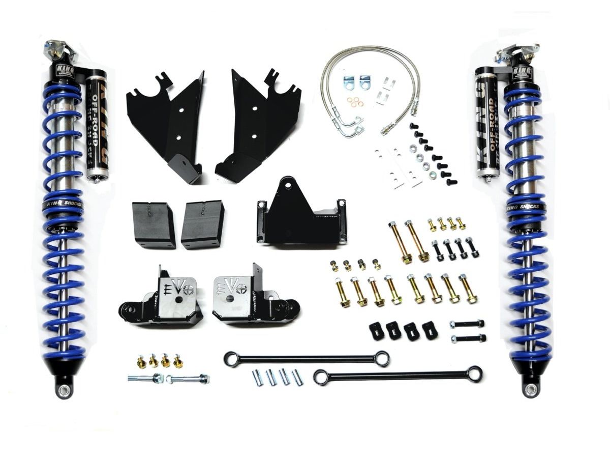 EVO MFG 2007-2018 Jeep Wrangler JK KING Coilover Conversion Kit Rear Bolt On (BLACK) &