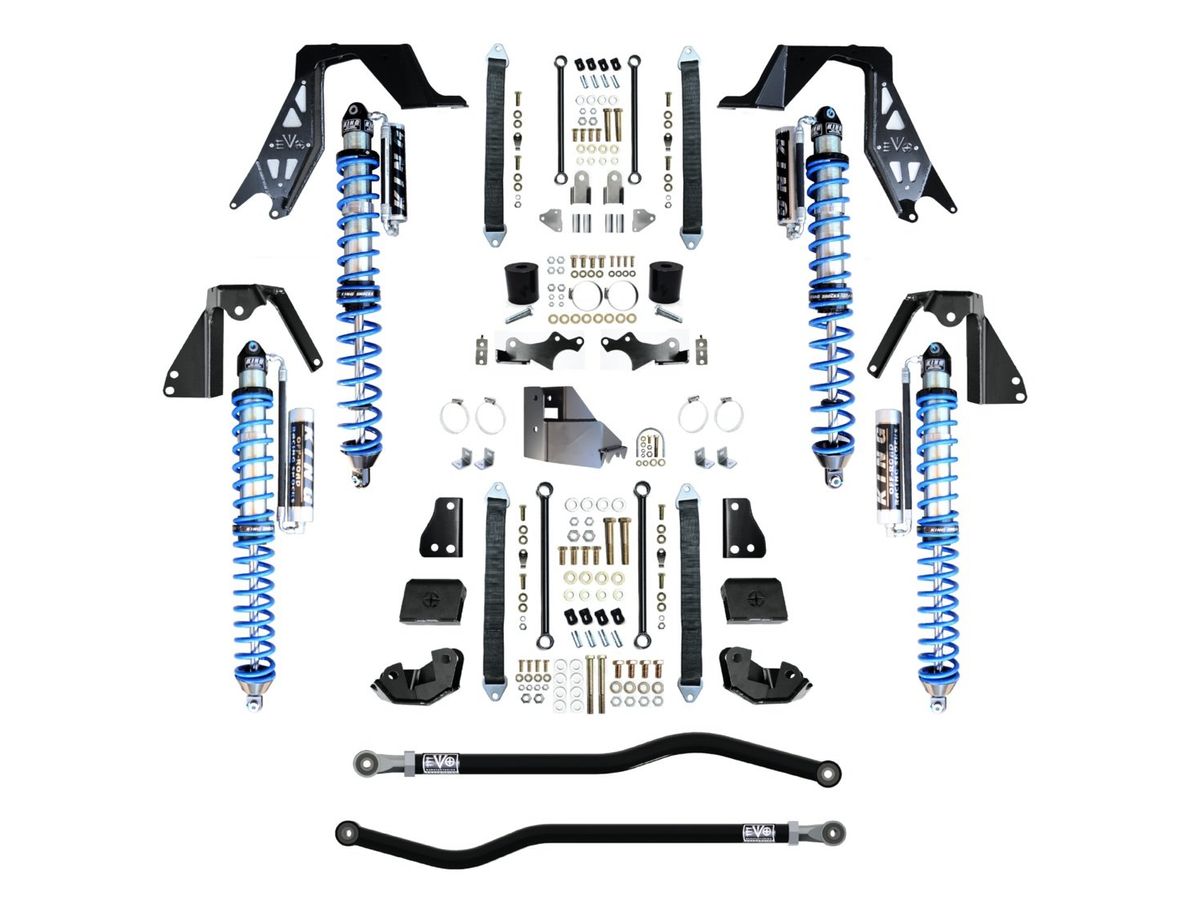 EVO MFG 2018-2024 Jeep Wrangler JL 3-5 INCH LIFT KING 2.5 INCH COILOVER PRO SUSPENSION SYSTEMS