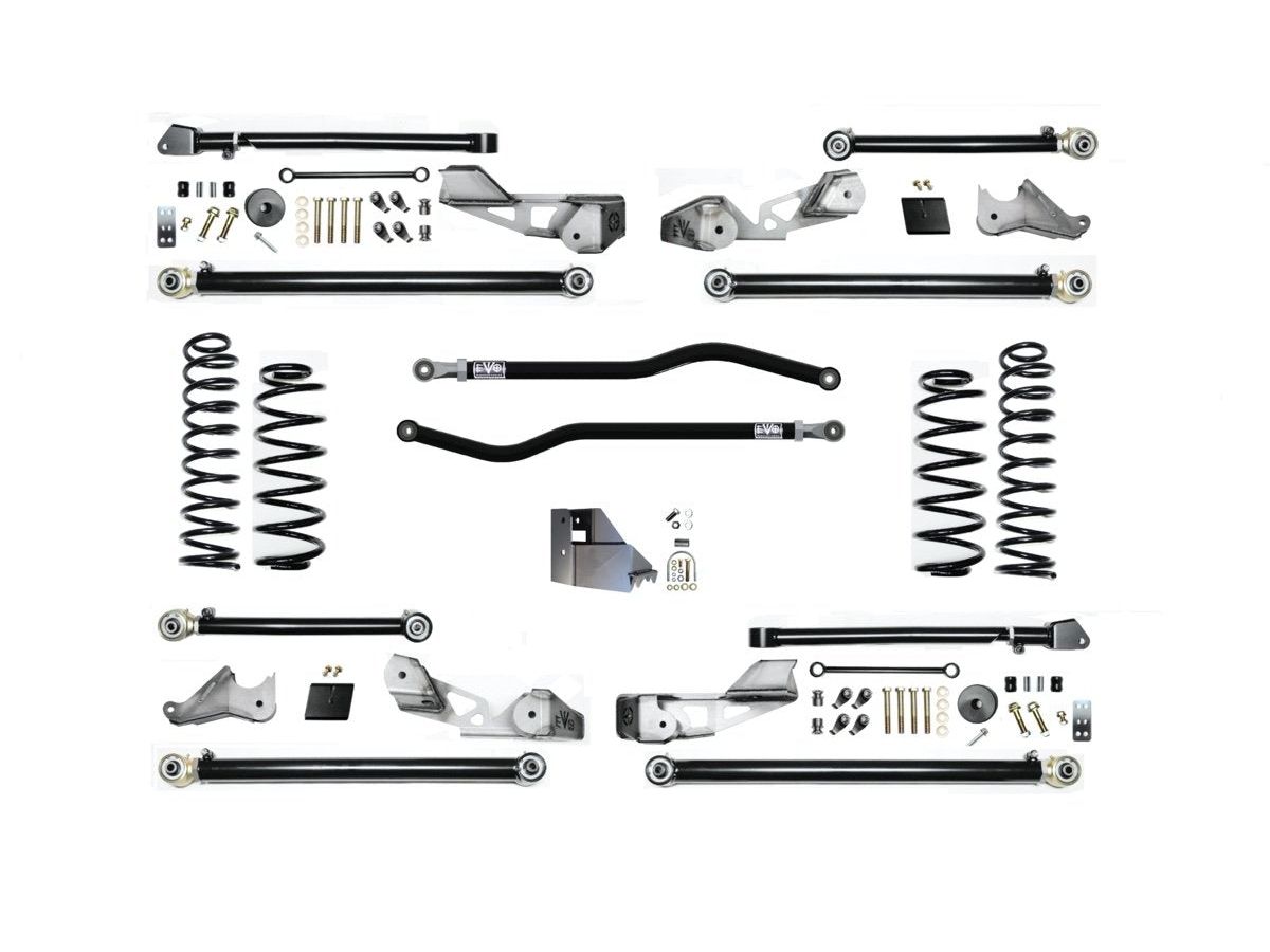 EVO MFG 2018-2024 Jeep Wrangler JL 2.5 Inch GAS HIGH CLEARANCE LONG ARM SUSPENSION SYSTEM with Plush Ride Springs ( ONLY )